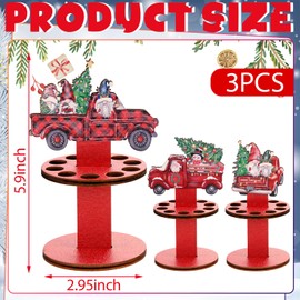 ZhowHoHo 3 Pcs Wooden Christmas Money Holder for Cash Gift with 10 Holes Christmas Truck Shape Money Holder for Placing Money Red Green White Money Holder Xmas Table Decorations
