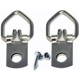 10 Pack - 1 Hole Heavy Duty D Ring Picture Hanger with Screws - Pro Quality