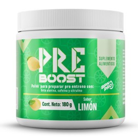 Pre Boost 2.0 | Pre Entreno con 150 mg Cafeína, Beta Alanina, Arginina | Energía Explosiva, Resistencia y Enfoque Mental para Entrenamientos | Precursor de Óxido Nítrico | BPN PRO Pre Entrenamiento Rendimiento Deportivo (180 gr, Limón)