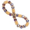 6pcs Beaded Bracelet Shiny Crystal Simple Style Women Girl Jewelry