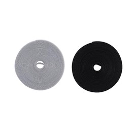 Hook and Loop Tape Self-Wrap Hook & Loop Tape in Black Reusable Fastening Tape for Cable Management(Grey+Black, 12mm/0.47in * 5Meter)
