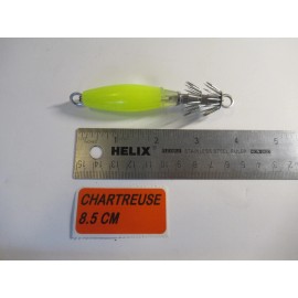 DOLPHIN (2) SQUID JIGS JIG CHOOSE SIZE / COLOR - (2) - CHARTREUSE 8.5 CM