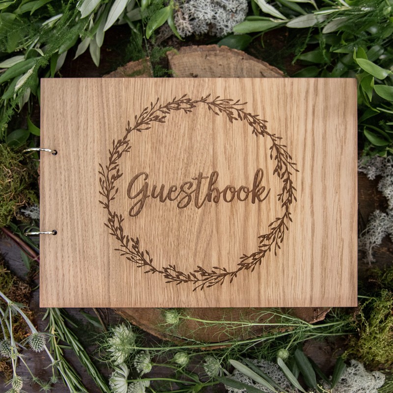 Manta Makes Wedding Guest book | wooden rustic guestbook |