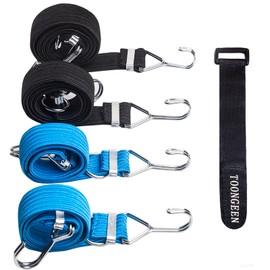 Bungee Cords with Hooks 4 Pack, Elastic Rope Bungee Straps Heavy Duty for RVs Camping Trunks Caravan Bike Luggage Racks Storage (Includes 2pcs x 24", 2pcs x 39")