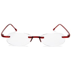 Scojo Gels Rimless Reading Glasses, Flame Frame/Clear Lens, 1.50 + 1.5