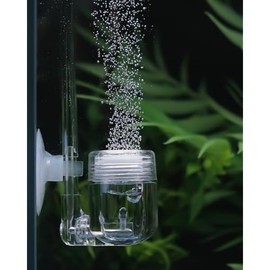 Pawfly CO2 Diffuser for Aquarium Plants, Clear Acrylic CO2 Atomizer Aquarium CO2 Diffuser with Ceramic Disc Bubble Counter and Suction Cup