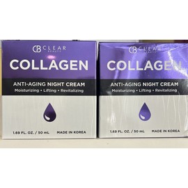 CB 2X CB Clear Beauty Collagen Anti-Aging NIGHT Cream 1.69 FL