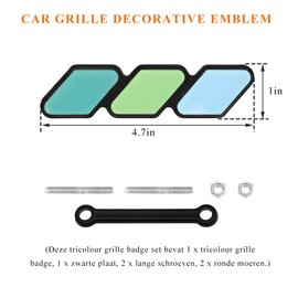 BWBWND Tri-Color Grille Decor Badge, Front Slotted Grille Emblem Decoration Insert Trims, 3-Color Stripe Decal Classic Emblem Compatible with Tacoma 4 Runner, Car Accessories (J)