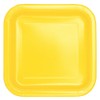Unique Party 30841 - 23cm Square Soft Yellow Party Plates,