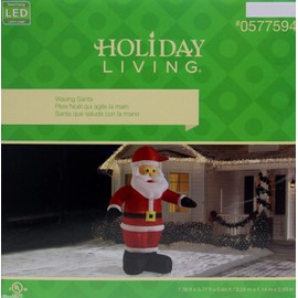Christmas Inflatable Led Lighted 10 Ft Tall Animated Waving Santa Claus