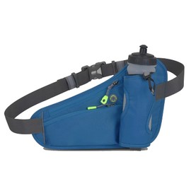 HOTEMIA Riñonera con soporte para botella de agua para hombres y mujeres, correr, senderismo, camping, ciclismo, se adapta a todos los teléfonos (botella no incluida), Azul-cielo, Una talla, Deporte