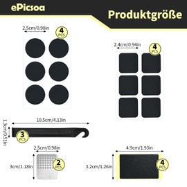 ePicsoa 57 Stück Fahrradflickzeug Set, Selbstklebende Fahrradreifen-Reparatur-Patches Fahrrad Pannenset Flickzeug Reparaturset Fahrradreifen Reparatur Set Flickset für Rennrad, Mountainbike Reifen