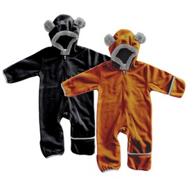 Cuddle Club Fleece Baby Bunting Bodysuit 2 Pack Bundle -Brown & Black Baby Bear Onesie Baby Fleece Jumpsuit - Teddy Bear Warm Onesies for Baby Boy - Newborn Snowsuits Baby Girl Newborn Bunting Suits