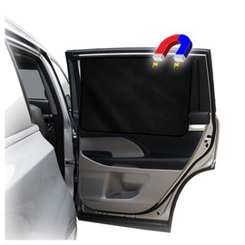 Parasol para ventana lateral de coche - Cortina magnética universal reversible para bebés y niños con protección solar que bloquea los daños de la luz solar directa y el calor - 1 pieza de color negro sólido