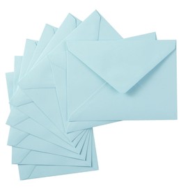 50 Pack A7 Colorful 5x7 Envelopes V Flap Invitation Envelopes for 5x7 Cards, Birthday, Weddings, Graduations, Greeting Cards, Baby Shower 5.24 x 7.24 Inches (Light Blue)