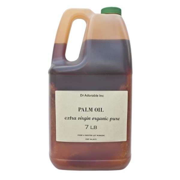 Raw Extra Virgin Red Palm Oil Organic Unrefined 7 Lb / One Gallon