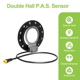 Electric Bike Pedal Assist System (PAS) with Speed Sensor and Dual Hall Sensors - Fast Assembly, 3-Pin Male Connector - E-Bike Conversion Cycling Accessories