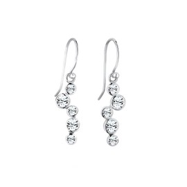 Elli Women's Earrings Drop Look Elegant with Crystals Made of 925 Sterling Silver, Facet cut, Crystal