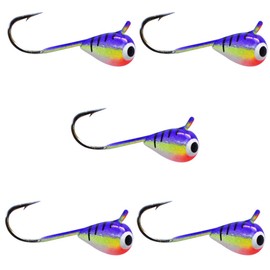 (5 Pack) Tungsten Jig - Purple Clown Bright UV (6mm - #8 Hook)