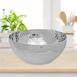 IH Casa Decor Stainless Steel Hammered Salad Bowl 11"