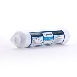 Hydronix ICF-10Q Inline Reverse Osmosis Post, Fridge & Ice Coconut GAC Water Filter 2000 Gal, 1/4" Quick Connect