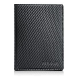 Polare Luxury RFID Blocking Leather Passport Holder Travel Wallet For Men and Women (Carbon Black)