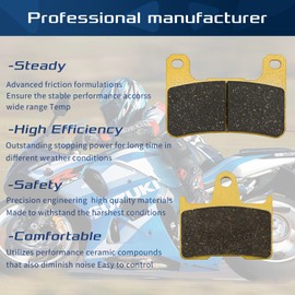 Sunluway Front and Rear Brake Pads for Suzuki GSXR600/GSXR750 2004-2005 / GSXR1000 2004-2006 Replacement Ceramic Disc Brake Pads (3 Sets)