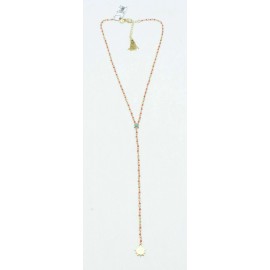 Rebecca Minkoff Sole Beaded Y-Necklace (Coral/Gold) retail $58