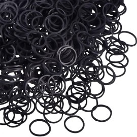 Hicarer 1000 pcs Mini Rubber Hair Bands 1/2 Soft Elastic Bands for Woman Hair Braids Ponytails & Beards Small Dreadlocks, Wedding Hairstyle and More(1.5 cm,Black)