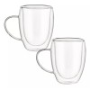 Set 2 Tazas Termicas Doble Pared Borosilicato 350ml Color Cristalino