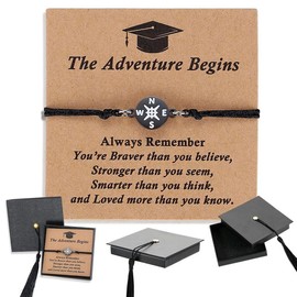 2025 Graduation Gifts for Her/Him - Adjustable Bracelet Comes in Cap Box with Quote Cards - for High School/College/Middle School Grads - Colour: Graduation-04