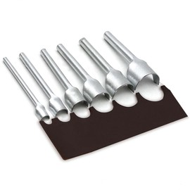 Artong 6 Pieces Leather Cutting Tools Half-Round Shaped Cutter for Crafting Strap Belt, Wallet and Bag 5-50 mm Half-Round Cutter Punch