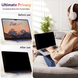 Yklssm Magnetic Privacy Filter for MacBook Air 13.6/13 inch (2022-2025, M2, M3, M4) Removable Anti-Spy/Blue Light Privacy Screen for Mac Air M3 13/13.6 inch