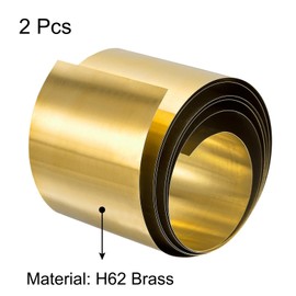 TA-VIGOR 2Pcs Brass Sheet Roll, 1000mm x 50mm x 0.05mm Metal Foil Plate Roll Brass Metal Thin Sheet Strip for Crafts, Electrical Repairs, DIY Projects, Grounding