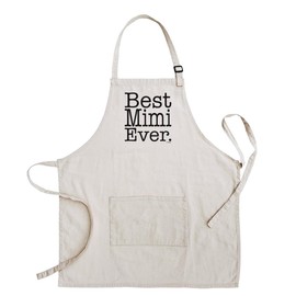 ThisWear Gifts For Mimi Gifts For Grandma Best Mimi Ever Two Pocket Adjustable Bib Apron Cream