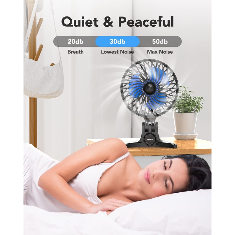 AaoLin USB Desk Fan, Small Fans with CVT Variable Speeds,