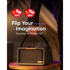 NOMVDIC X300 Outdoor Projector, Battery Powered Projector, Portable Projector with WiFi and Bluetooth, 16W Harman Kardon Speakers, 110" Screen, 1080P, Movie Projector for Outdoor Use