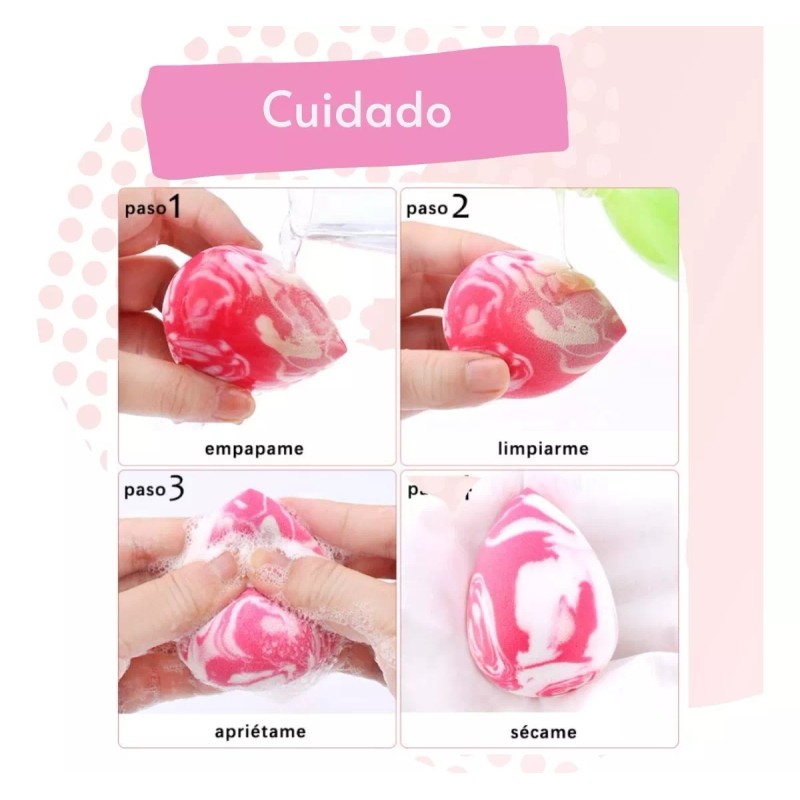 Caja de esponjas blender puff ERGONOMICA HUEVO Maquillaje Kit 4