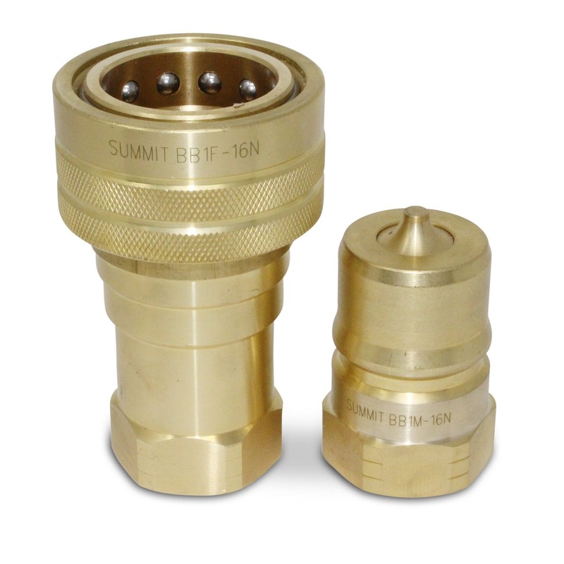 1″ NPT ISO 7241-B Brass Quick Disconnect Hydraulic Coupler Set