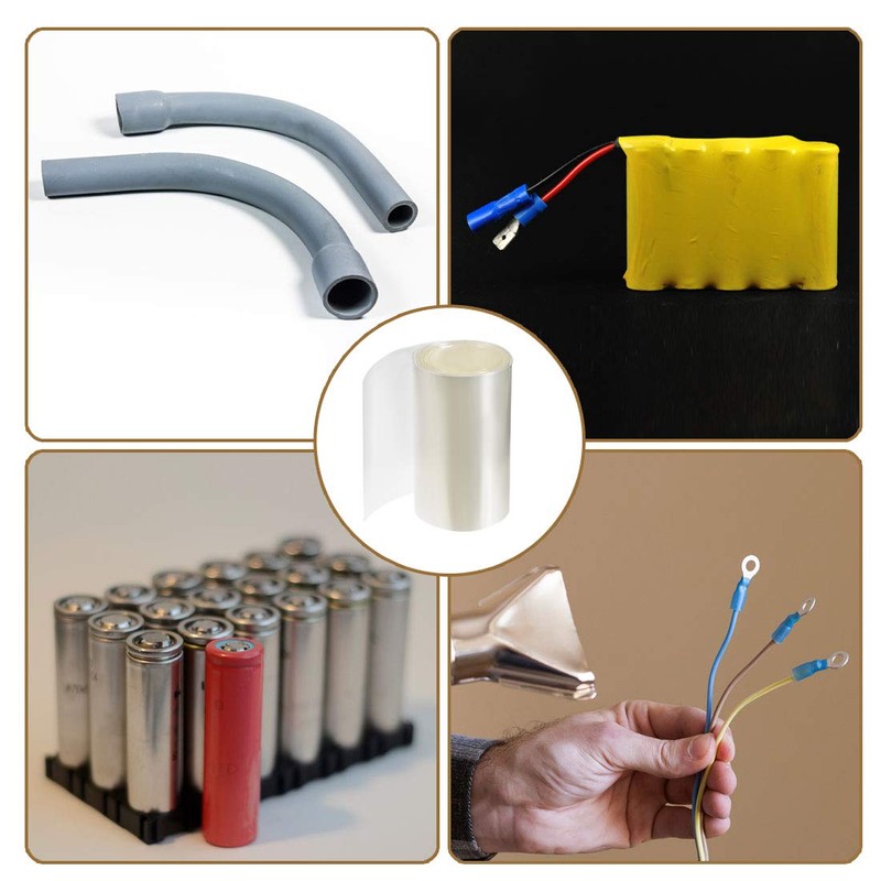 sourcing map PVC Heat Shrink Tube 95mm Flat Width Wrap