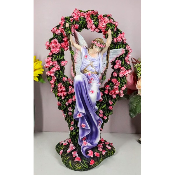 Ebros Large Sheila Wolk Masterpiece Gatekeeper Prayer Angel On Swing