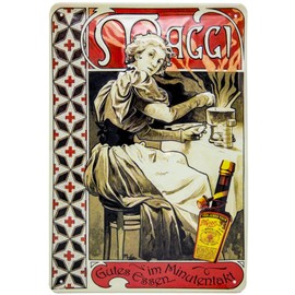 Embossed Embossed Retro Tin Sign, Kitchen Decorative Sign Suitable for Maggi Fans, Lovers and Connoisseurs 20 x 30 cm (Gutes Essen)