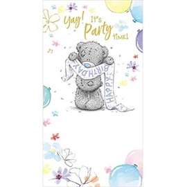 Me To You Bear Tatty Teddy Holding Birthday Banner Birthday Card