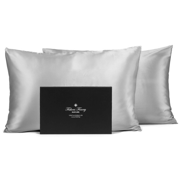 Fishers Finery 30mm 100% Pure Mulberry Silk Pillowcase 2 Pack,