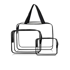 Fuyunohi Toiletry Bag, Cosmetic Pouch, Travel Pouch, Travel Cosmetic Pouch, Toiletry Pouch, Multi-functional, Travel Storage Bag, Transparent Mesh, Large Capacity, Cosmetics Organizer, Small Items, Lightweight, 3-Piece Set, clear-black