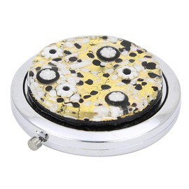 GlassOfVenice Murano Glass Millefiori Folding Compact Mirror - Black Gold