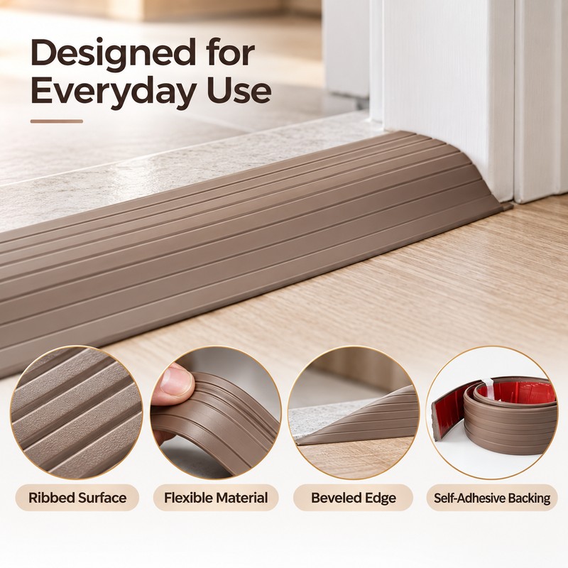 Door Threshold Ramp for Robot Vacuums – 0.9m Self-Adhesive PVC
