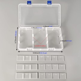 DIFIT Bead Organizer Box Plastic Organizer Box with Dividers Bead Organizers and Storage, Tackle Box Small Parts Organizer Bead Storage (18 gird 2pcs)