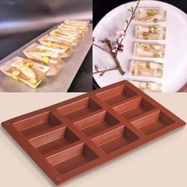 ionEgg 9 Cavities Trapezoid Blocks Silicone Mold, Food-Grade Non-Stick Flexible Molds for Soap, Candle, Chocolate, Resin Art and Baking, Pack of 3