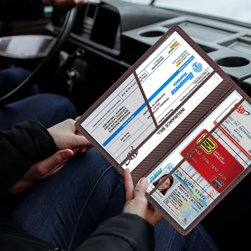TOURSUIT Car Registration and Insurance Card Holder, Vehicle License Document